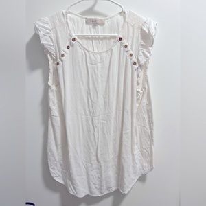 LOFT easy to fluff or steam ruffled cap sleeves